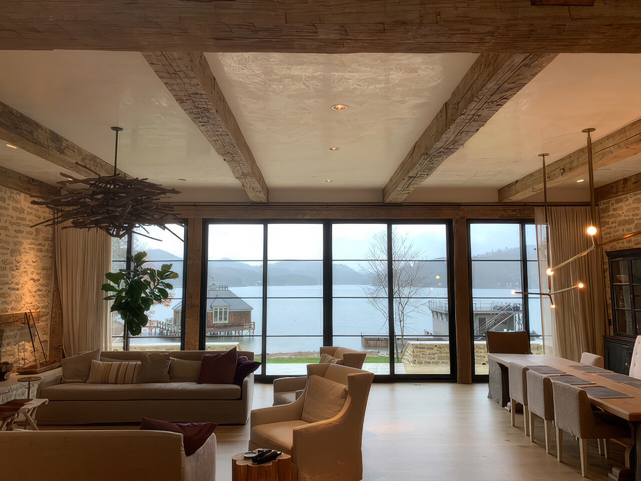 Venetian plaster wall holding even sheen across a continuous plane, residential interior in natural light from the studio's project library
